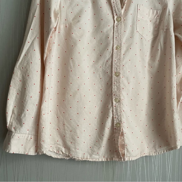 Old Navy Women's Button-Up Shirt Light Pink Red Polka Dot Womens size Small - Picture 4 of 9